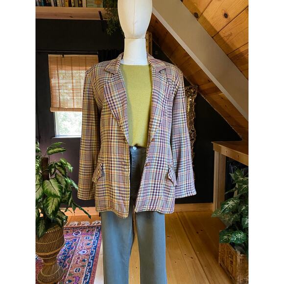 Plaid Blazer Elbow Patched - Picture 4 of 6